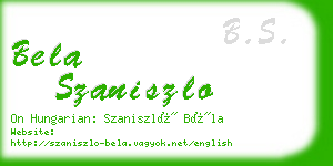 bela szaniszlo business card